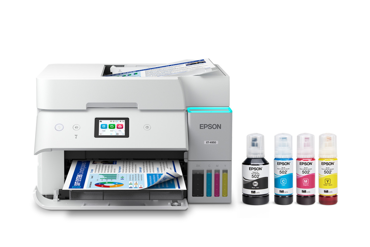 Epson EcoTank ET-4950 Print, Copy, Scan, Fax, WiFi, Supertank White — Epson Tank